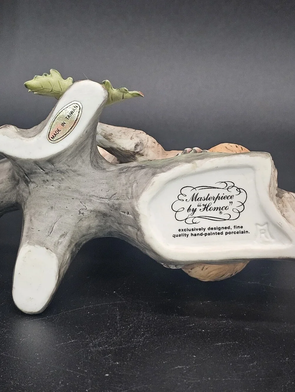 Vintage 1980 Homco Masterpiece Porcelain Chipmunk and Snail Figurine